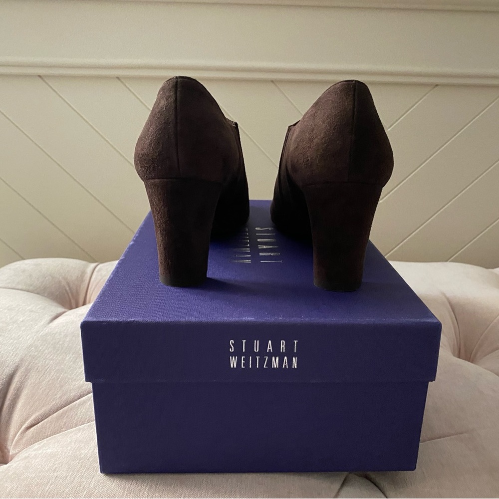 Stuart Weitzman "Unique" Cola (Dark Brown) Suede … - image 4